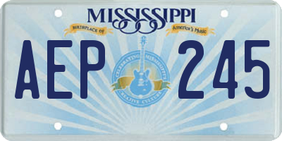 MS license plate AEP245