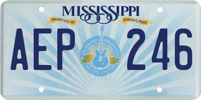 MS license plate AEP246