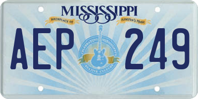 MS license plate AEP249