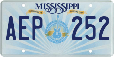 MS license plate AEP252
