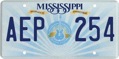 MS license plate AEP254