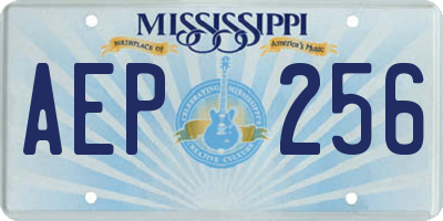 MS license plate AEP256