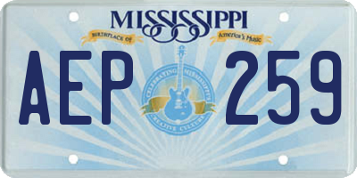 MS license plate AEP259