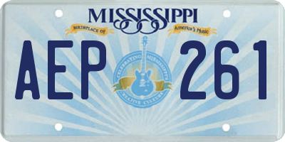 MS license plate AEP261