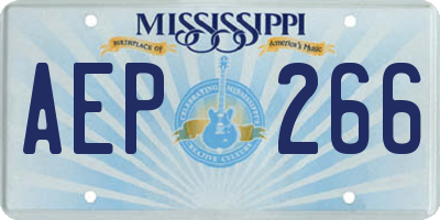 MS license plate AEP266