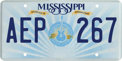 MS license plate AEP267