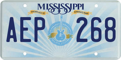 MS license plate AEP268