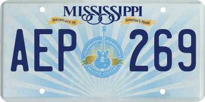 MS license plate AEP269