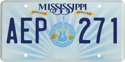 MS license plate AEP271