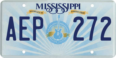 MS license plate AEP272