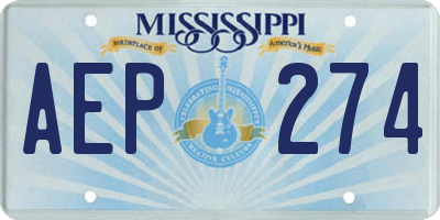 MS license plate AEP274