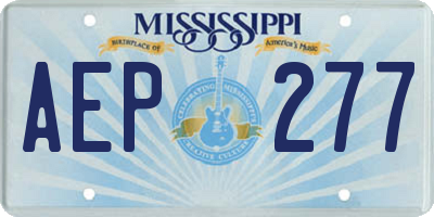 MS license plate AEP277