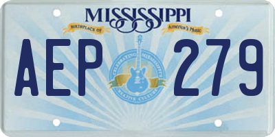 MS license plate AEP279