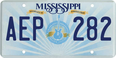 MS license plate AEP282
