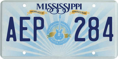 MS license plate AEP284