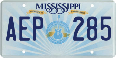 MS license plate AEP285