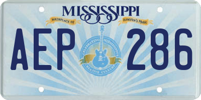 MS license plate AEP286