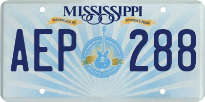 MS license plate AEP288