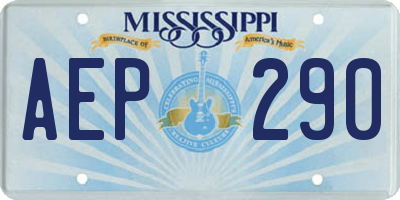 MS license plate AEP290