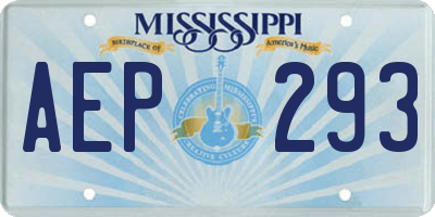 MS license plate AEP293
