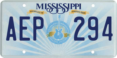 MS license plate AEP294