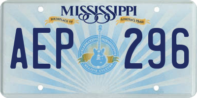 MS license plate AEP296