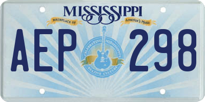 MS license plate AEP298