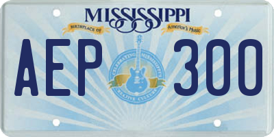MS license plate AEP300