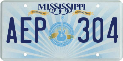 MS license plate AEP304