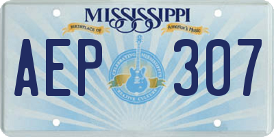 MS license plate AEP307