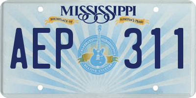 MS license plate AEP311