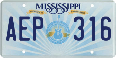 MS license plate AEP316