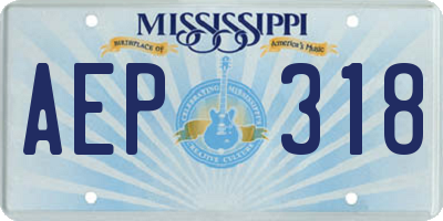 MS license plate AEP318