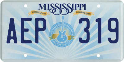 MS license plate AEP319