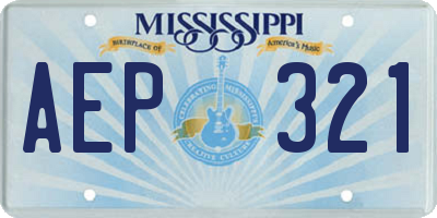 MS license plate AEP321