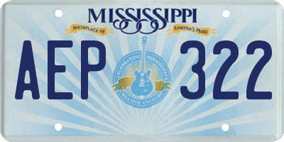 MS license plate AEP322