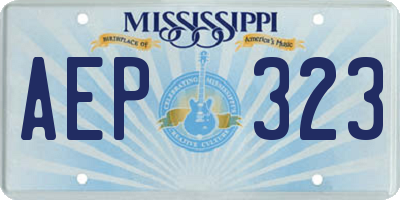 MS license plate AEP323