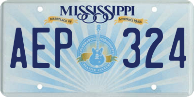 MS license plate AEP324