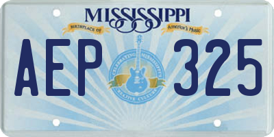 MS license plate AEP325