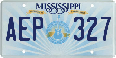 MS license plate AEP327