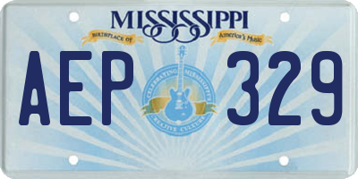 MS license plate AEP329