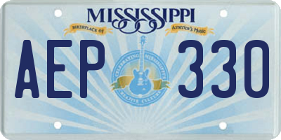 MS license plate AEP330