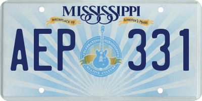 MS license plate AEP331