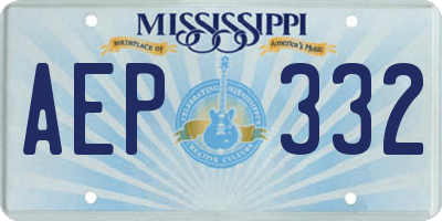 MS license plate AEP332