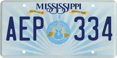 MS license plate AEP334