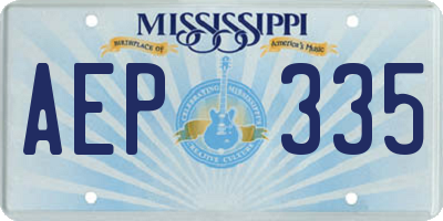MS license plate AEP335
