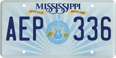 MS license plate AEP336