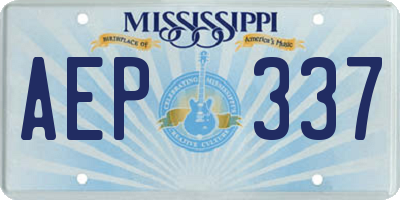 MS license plate AEP337
