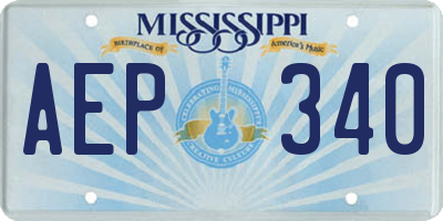 MS license plate AEP340