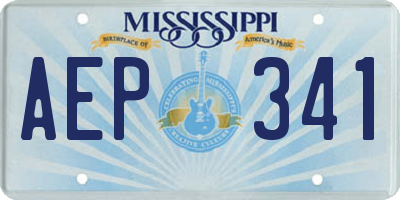 MS license plate AEP341